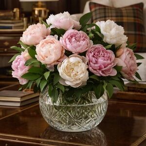 Vintage Crystal Cut Round Ball Vase